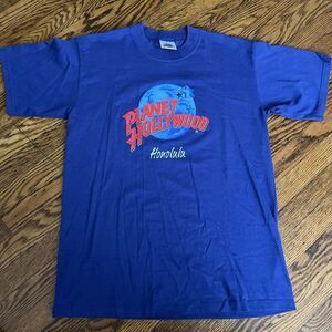 Vintage 90s Planet Hollywood 1991 Honolulu Hawaii Blue T Shirt Mens Sz Medium
